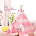 thumbnail image 1 of Tent for Kids, Pink Strip Outdoor Indoor Indian Playhouse Toy Teepee for Girls, Birthday Gift Portable Children Sleeping Dome Play Tent for Boys, Princess Castle Play House for Child, 1 of 7