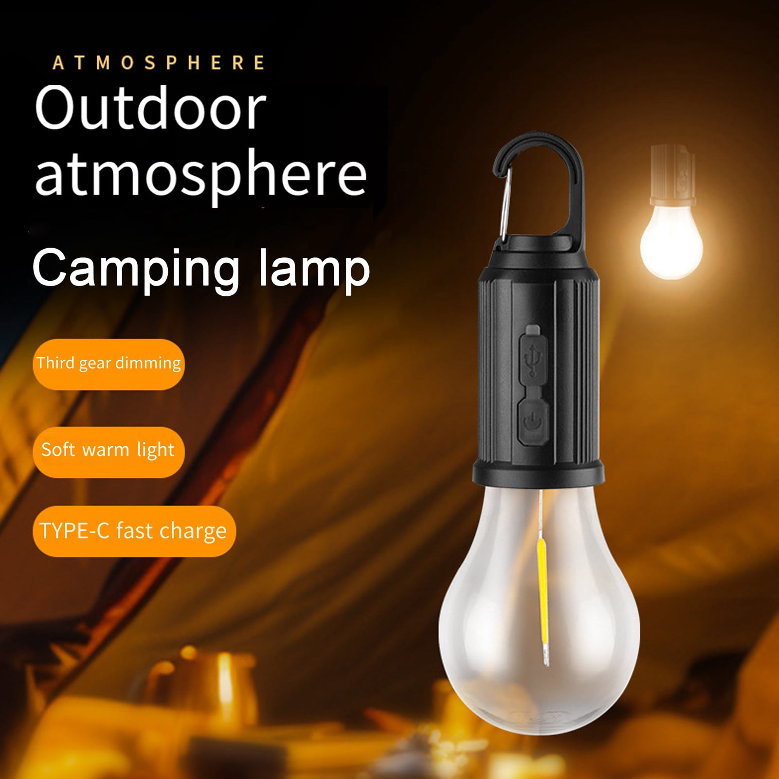 Tent Lamp Portable LED Camping Light Super Bright Flicker Free ...