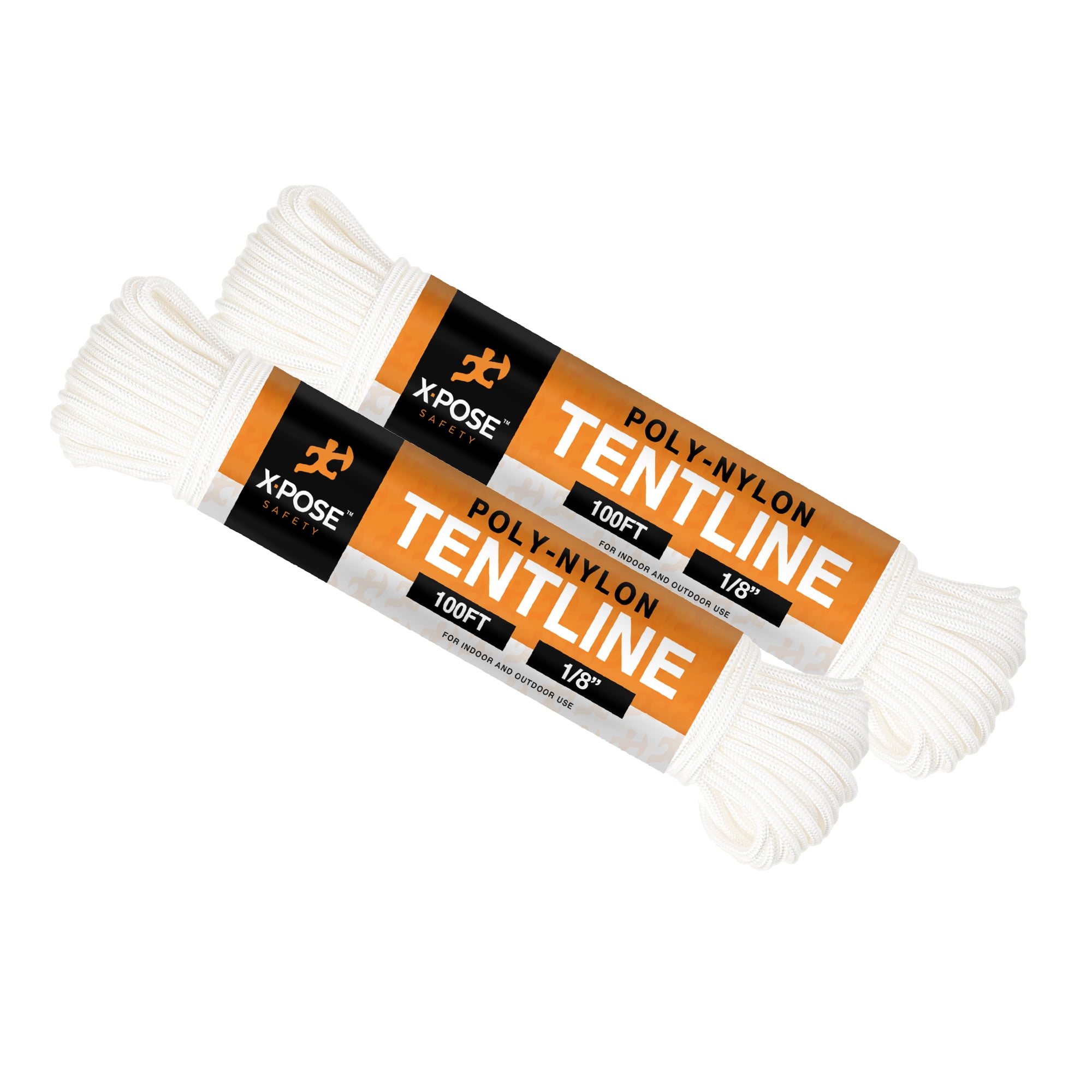 Tent Line Nylon Rope - 100 Ft Rope - White Reflective Nylon Cord for ...