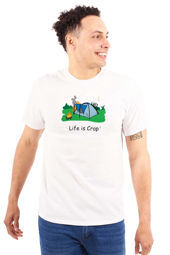 Tent On Fire Sarcastic Camping Plus Size Crewneck Graphic Tee Shirt Brisco Brands 3X