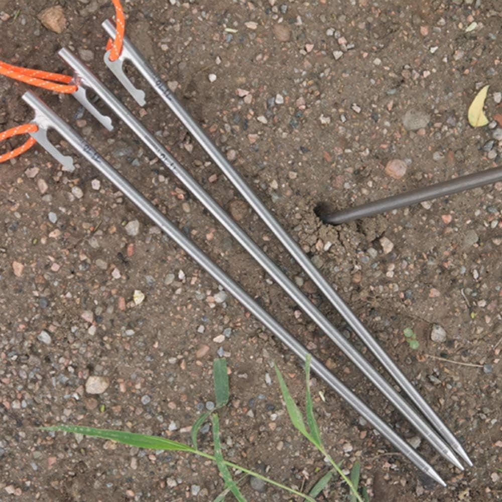 Tent Pegs Stakes Heavy Duty for Camping Hiking Outdoor Garden Support 8x400mm 6pcs