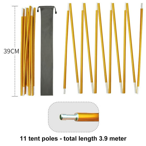 Tent Pole 8.5Mm Camping Aluminum Alloy Tent Pole 320/340/360/390/410Cm Camping Essential Accessories Tent Pole Replacement Pole