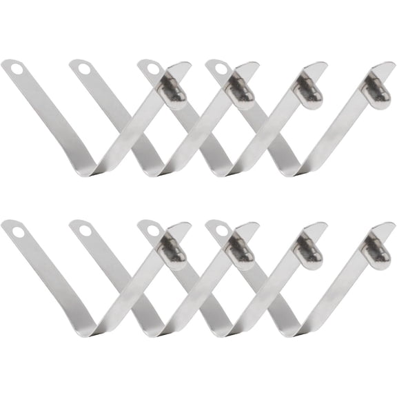 Tent Pole Clips, 8PCS Kayak Paddle Spring Snap Clips, Manganese Steel Tent Pole Push Button Spring Clips for Camping Kayak Paddle Tent Pole, 6mm Button + 42mm Long