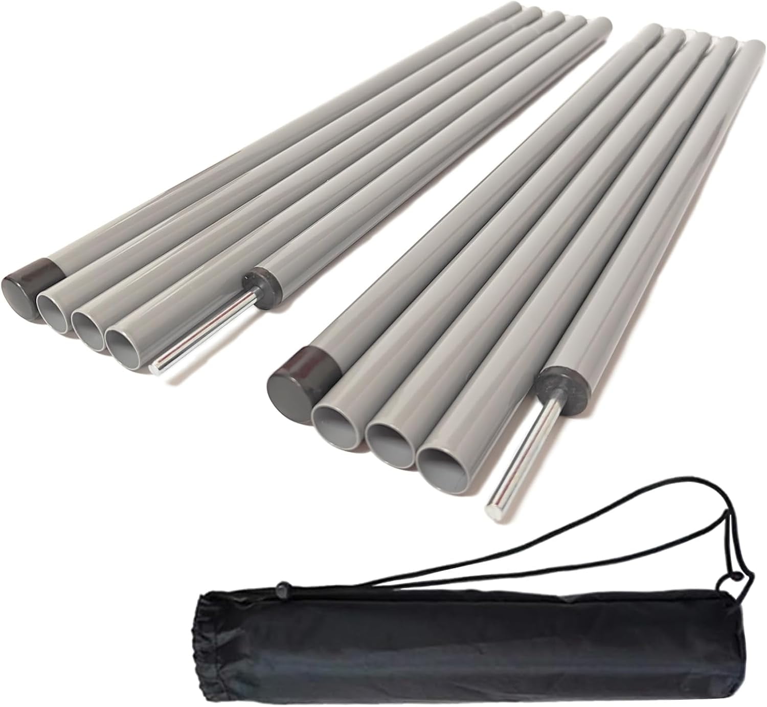 Tent Poles, Adjustable Portable Tent Poles, Sturdy and Durable Rustproof Thickened Iron Tent Stakes for Camping, Hiking, Van Awnings, Beach Awning Tent Accessory with Storage Bag