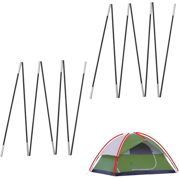 Tent Poles Replacement Compatible with Coleman Sundome Camping Tent, Pre-Assembled, Easy to Install, Lightweight Fiberglass, 2 Pack