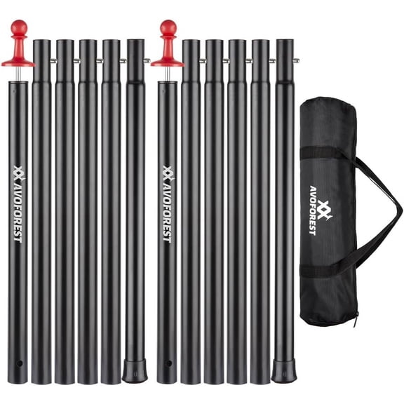 Tent Poles for Tarp, AVOFOREST Camping Tent Tarps Poles Adjustable Camping Accessories 90in Heavy Duty Poles Thicker Tent Pole with a Diameter of 0.98in for Backpacking Hiking Awning