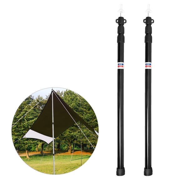 Tent Rod,Tent Pole 2pcs Support Rods Tent Rod Shelter Tarp Tent Support Adjustable Tent Pole Rods Alloy Tent Tarp Pole Tent Twirltide Rods Shelter Rods Thicken Rods