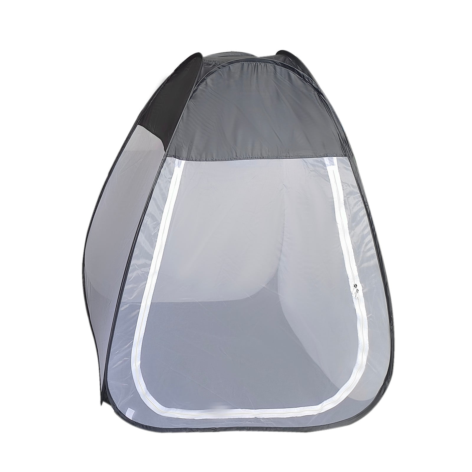Tent Single Person Mesh Net Shelter for Outdoor Camping Yoga and Relaxation Easy Setup Portable Cabana with Carry Bag (Grey 51x39x39 inches)