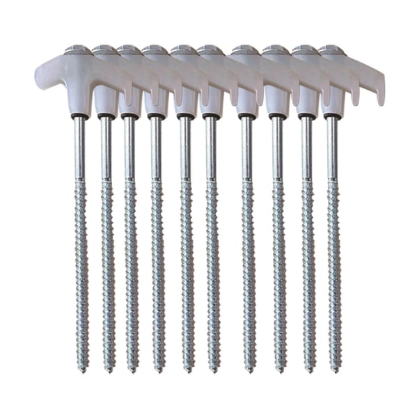 Tent Stakes - 10-Piece Screw-In Ground Anchors, Heavy-Duty Carbon Steel with Rust-Resistant Finish for Outdoor Camping, Patio, Garden, and Ice Shanties; Versatile, Durable Anchors