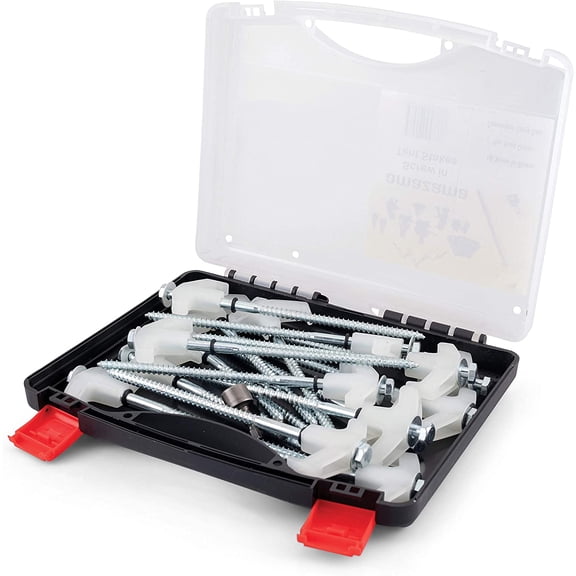 Tent Stakes - 16 Heavy-Duty Ground Screw Anchor Pegs Galvanized Non Rust Perfect for Yard, Garden, Awning & Canopy Glow-in-the-Dark Tops Hex Tool Carry Case Gazebo Accessories
