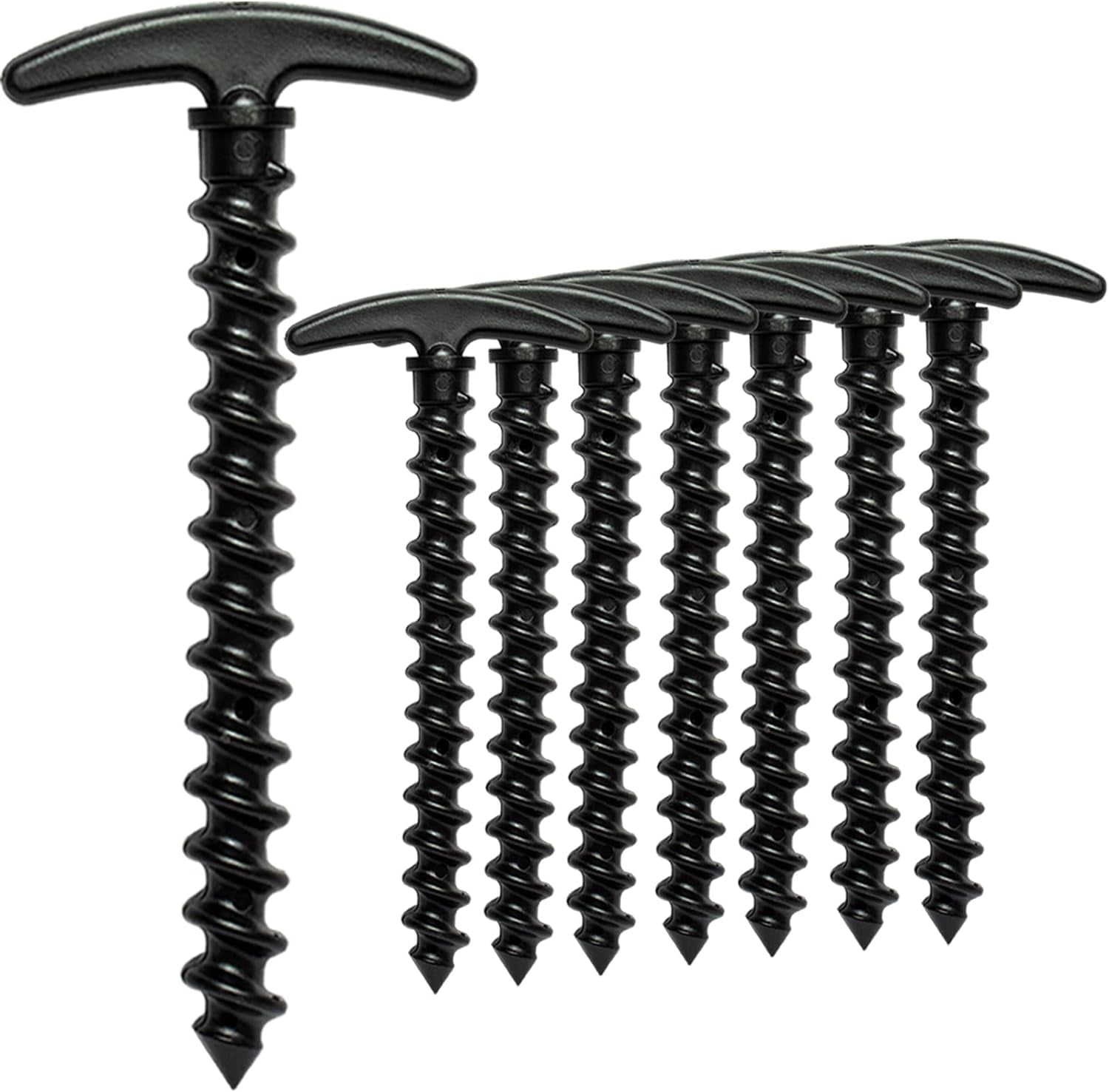 Tent Stakes 20 Pack Ground Anchors Tent Pegs,5.7in T Shape Spiral