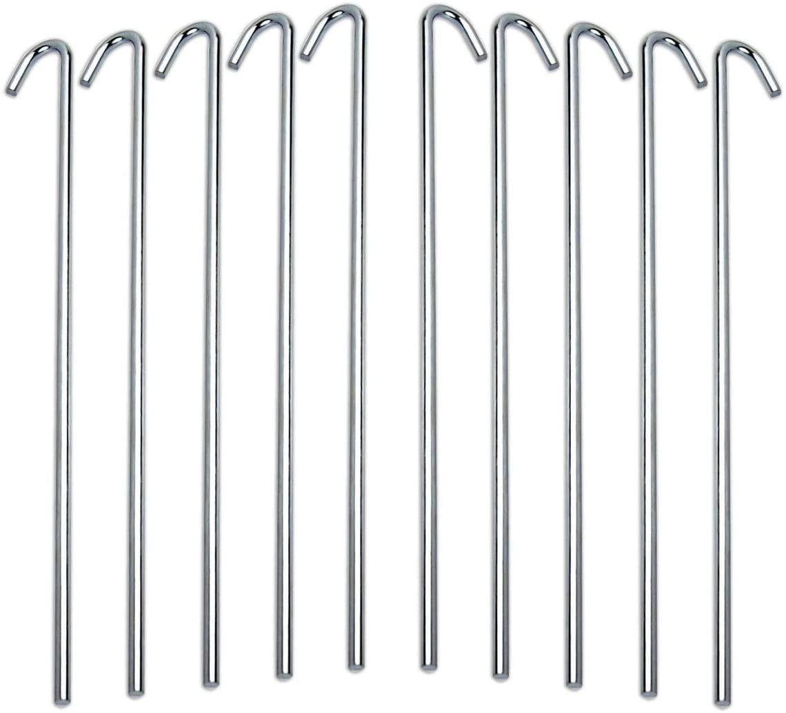 Galvanized Rebar Stakes J Hook: Heavy Duty Metal Stake with Threaded Ground  Anchors Stakes for Fixing Water Pipes Tent Garden Fence 
