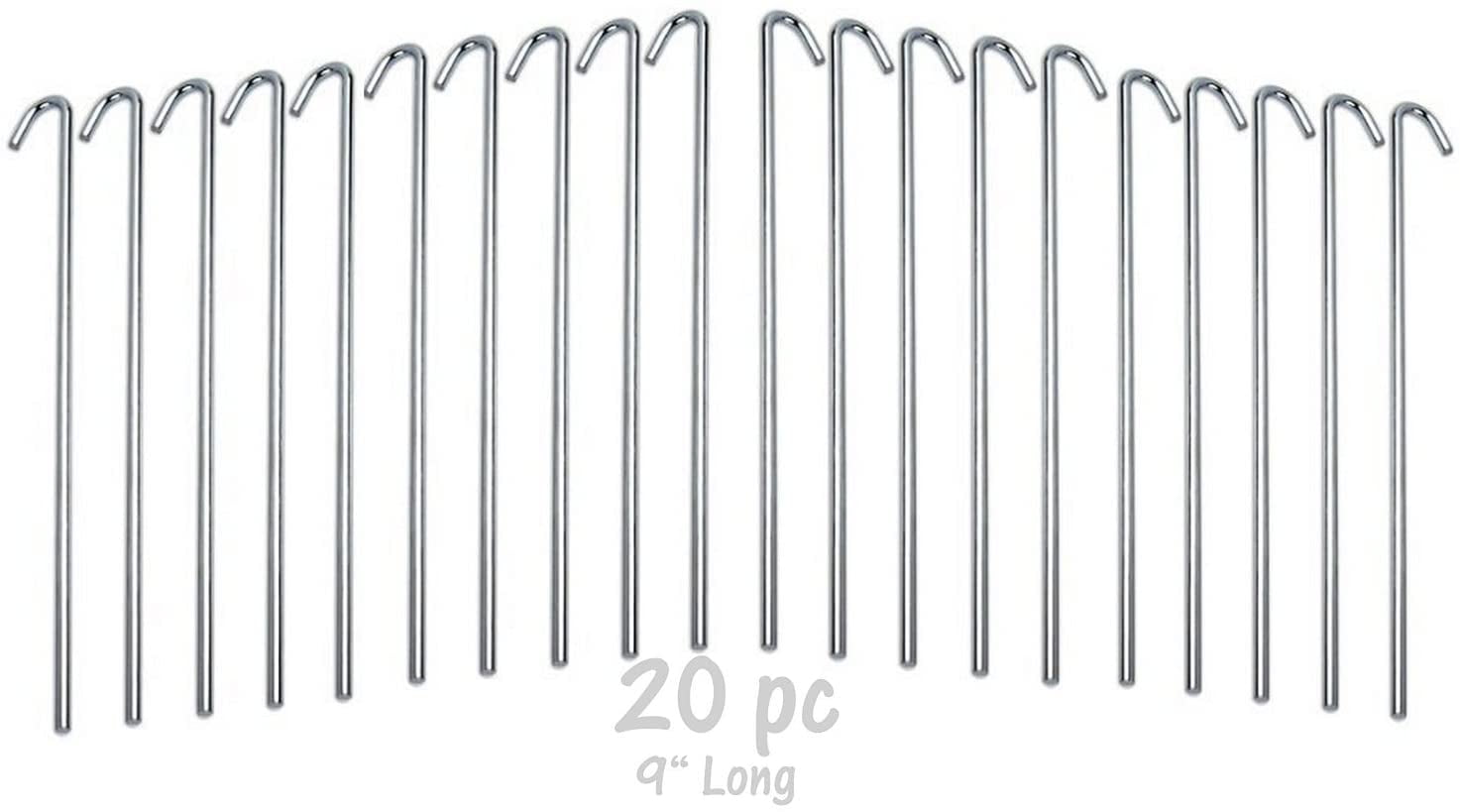 Tent Stakes Heavy Duty Metal, Galvanized RustFree Yard Stakes, Garden