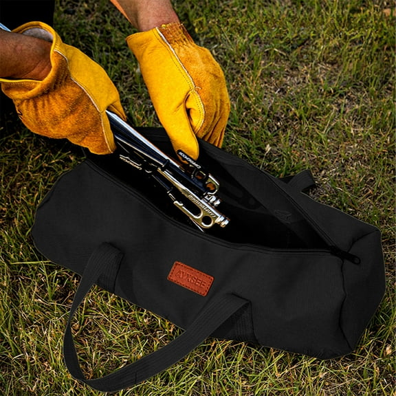 Tent Stakes Storage Pouch, Portable Camping Extras Organizer for Ground Nails and Wind Ropes, Reinforced Cylindrical Implement Pouch for Outdoor Gear