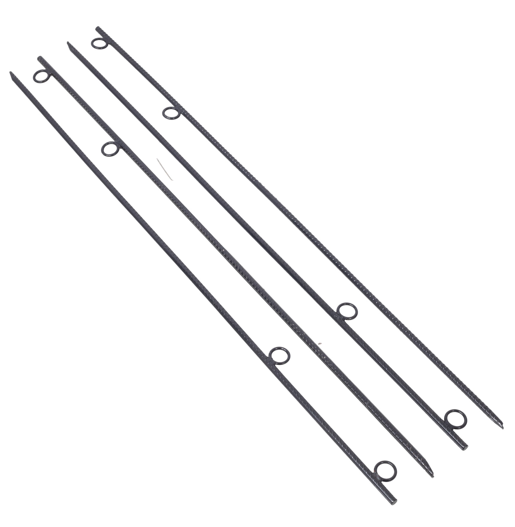 Tent Stakes with Loop 4pcs, 5/8x55.5 Inch Steel Canopy Stakes, Heavy Duty Ground Stakes for Campsites, Canopies, Garden Support