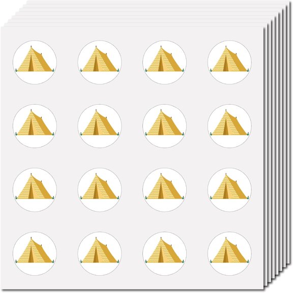 Tent Stickers Camping Planner Stickers Plastic Waterproof Self-adhesive Picture Small Round Dot Cartoon Gold Decal Sticker for DIY Craft Arts Scrapbooking Laptop Luggage Cup Diary 0.98Inch