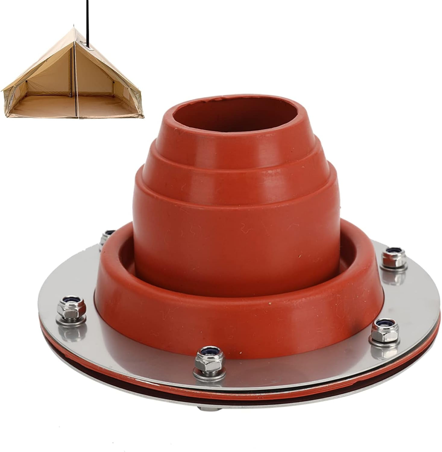 Tent Stove Jack Kit, Silicone High Temperature Tent Roof Stove Jack Kit