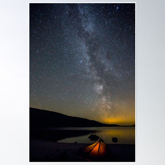 Tent Under The Milky Way Poster Wall Art, Modern Wall Decor, 8x12 UNFRAMED