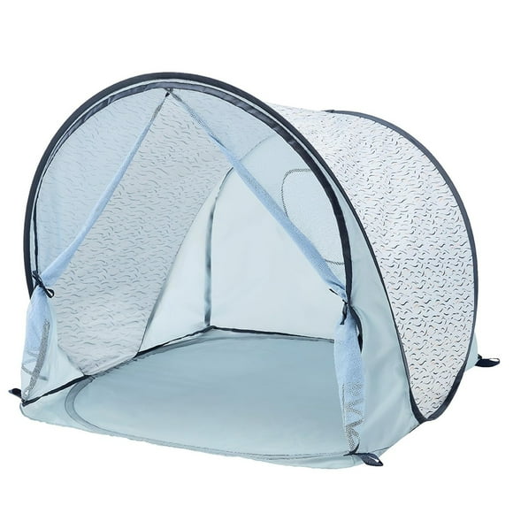 Tent with Pop Up System, Large Playshade for Easy Use & Transport for Toddlers and Children, Outdoors, Camping, Beach, Picnicing, Blue Waves