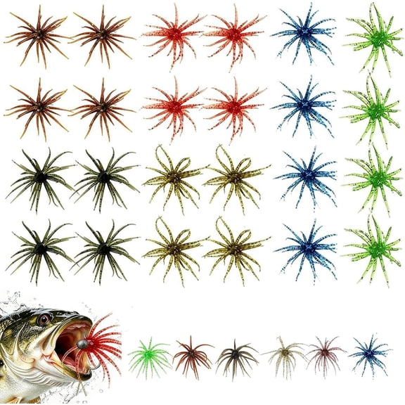 Tentacle Creature Lure, Urchin Baits for Bass Fishing - Drop Shot, Wacky Rig/Neko Rig and Finesse, Urchin Style Finesse Bait for Freshwater, Bass Lures with Tackle Box for Trout & Crappie