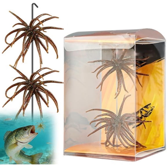 Tentacle Soft Plastic Fishing Lure, Japanese-Style Finesse Bass Bait with Ultra-Flexible Tentacles, Slow-Sinking Soft Plastic for Wacky Rig & Neko Rig, Multi-Species Fishing Bait