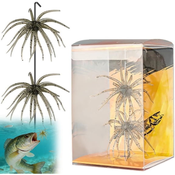 Tentacle Soft Plastic Fishing Lure, Japanese-Style Finesse Bass Bait with Ultra-Flexible Tentacles, Slow-Sinking Soft Plastic for Wacky Rig & Neko Rig, Multi-Species Fishing Bait