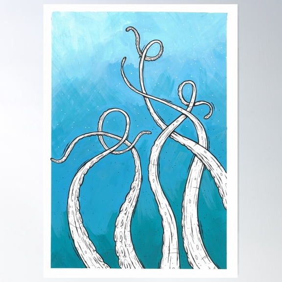Tentacles Poster Wall Art, Modern Wall Decor For Living Room Bedroom, 16x24 UNFRAMED