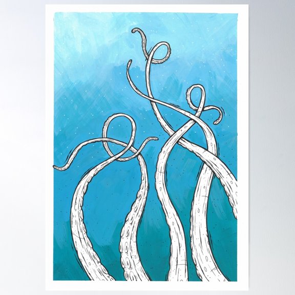 Tentacles Poster Wall Art, Modern Wall Decor For Living Room Bedroom, 24x36 UNFRAMED