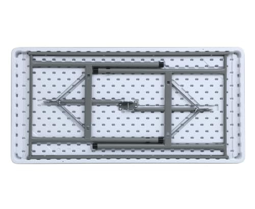 TentandTable 48 Inch Rectangle Plastic Folding Table, White Foldable ...