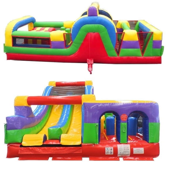 TentandTable 59' Commercial Inflatable Obstacle Course, Retro 2 Piece