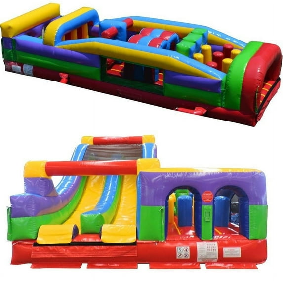 TentandTable 59' Commercial Inflatable Obstacle Course, Retro 2 Piece