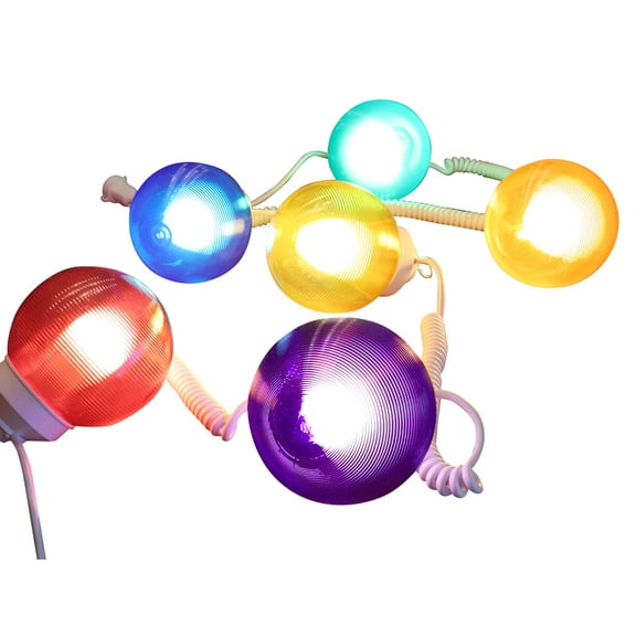 TentandTable 6 Globe Light Set, Mixed Colors with White Cord, 30 ft