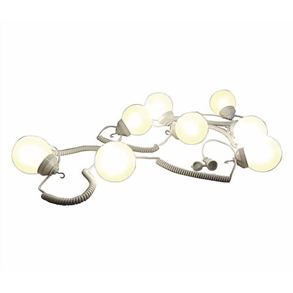 TentandTable 8 Globe Light Set, White with White Cord, 30 ft