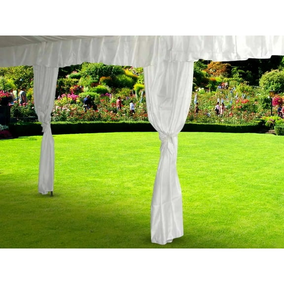 TentandTable 8ft Polyester Canopy Tent Leg Drapes for Elegant Events 2 Pack