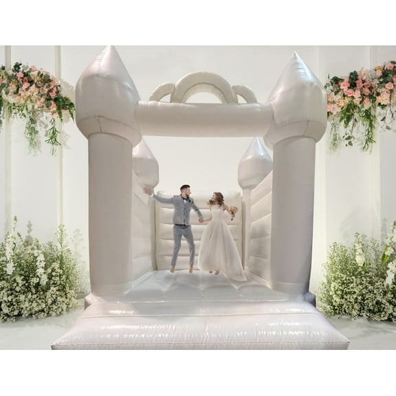 TentandTable Commercial Inflatable Bounce House - White Wedding