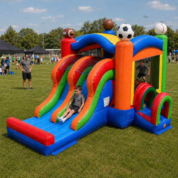 TentandTable Commercial Inflatable Castle Bounce House with Dual Slide, Sports