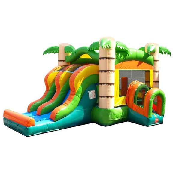 TentandTable Commercial Inflatable Castle Bounce House with Dual Slide, Tropical