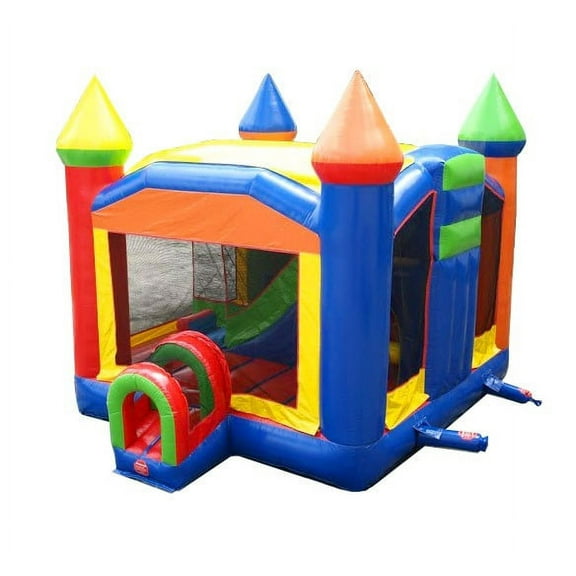 TentandTable Commercial Inflatable Castle Bounce House with Slide, Rainbow Multi-Play