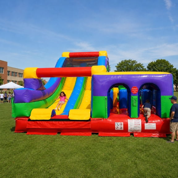 TentandTable Commercial Inflatable Obstacle Course, Retro Radical Run