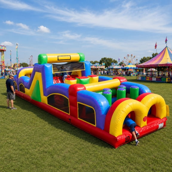 TentandTable Commercial Inflatable Obstacle Course, Retro