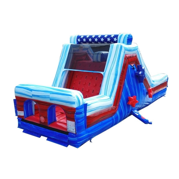 TentandTable Commercial Inflatable Slide and Rock Climbing Wall, Patriotic