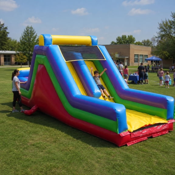 TentandTable Commercial Inflatable Slide and Rock Climbing Wall, Retro