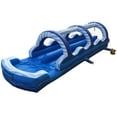thumbnail image 1 of TentandTable Commercial Inflatable Splash and Ride Waterslide, Blue Marble Dual Lane with Blower, 35', 1 of 8