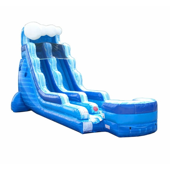 TentandTable Commercial Inflatable Water Slide, Blue Marble with Blower, 18'