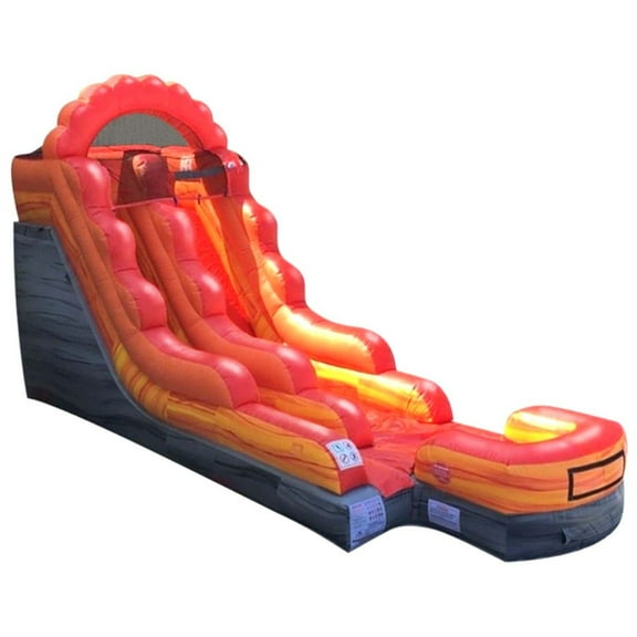 TentandTable Commercial Inflatable Water Slide, Fire Marble with Blower, 15 Ft