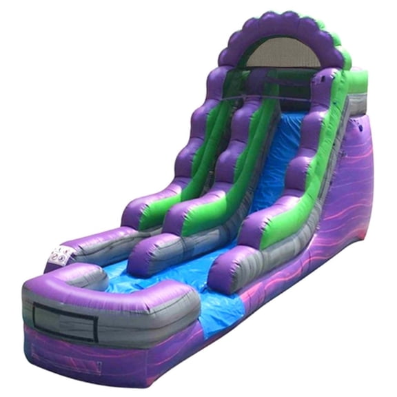 TentandTable Commercial Inflatable Water Slide, Purple Marble with Blower, 15 Ft