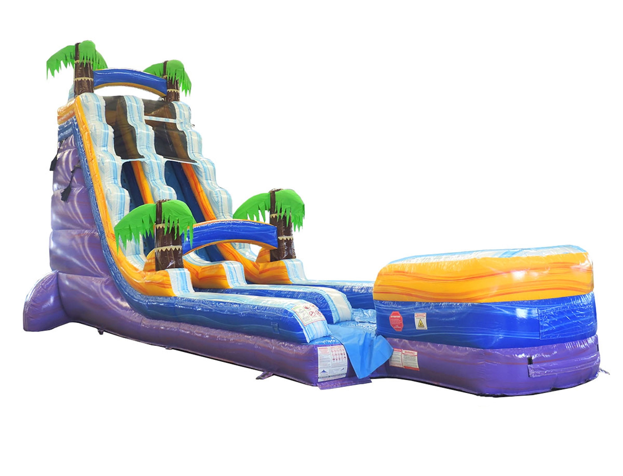 TentandTable Commercial Inflatable Water Slide, Purple Tropical Marble with Blower, 22 ft