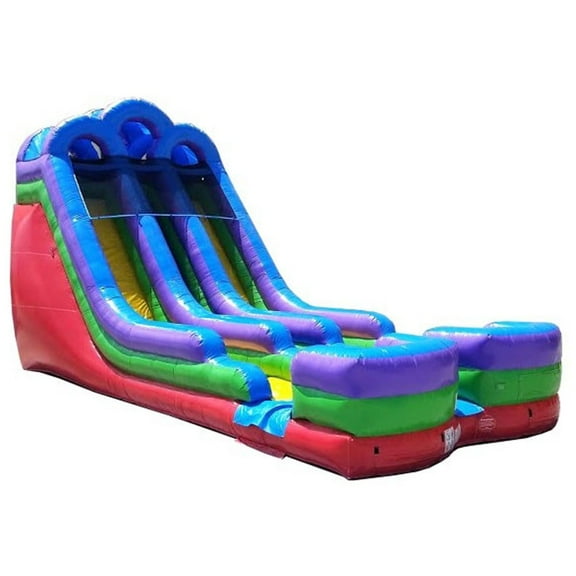 TentandTable Commercial Inflatable Water Slide, Retro Dual Lane with Blower, 18 ft