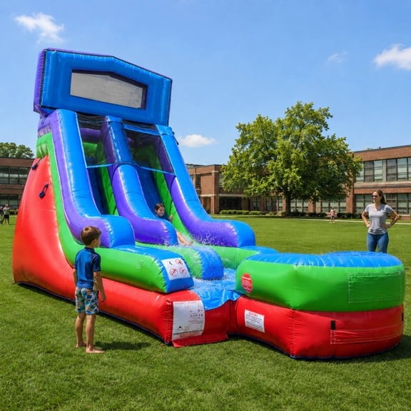 TentandTable Commercial Inflatable Water Slide, Retro with Blower, 15'