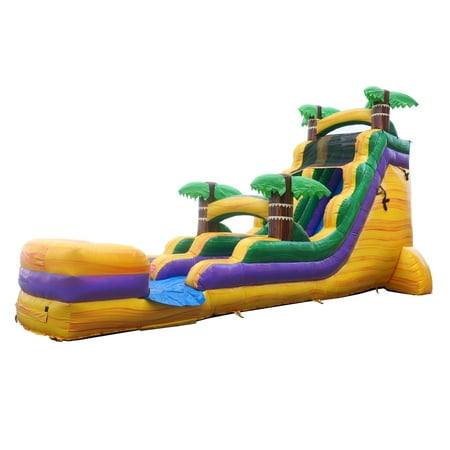 TentandTable Commercial Inflatable Water Slide, Tropical Yellow Marble with Blower, 18 ft